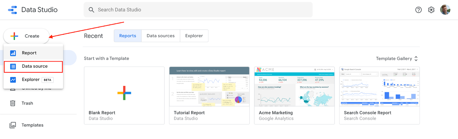 Google Ads manager account: Data Studio integration