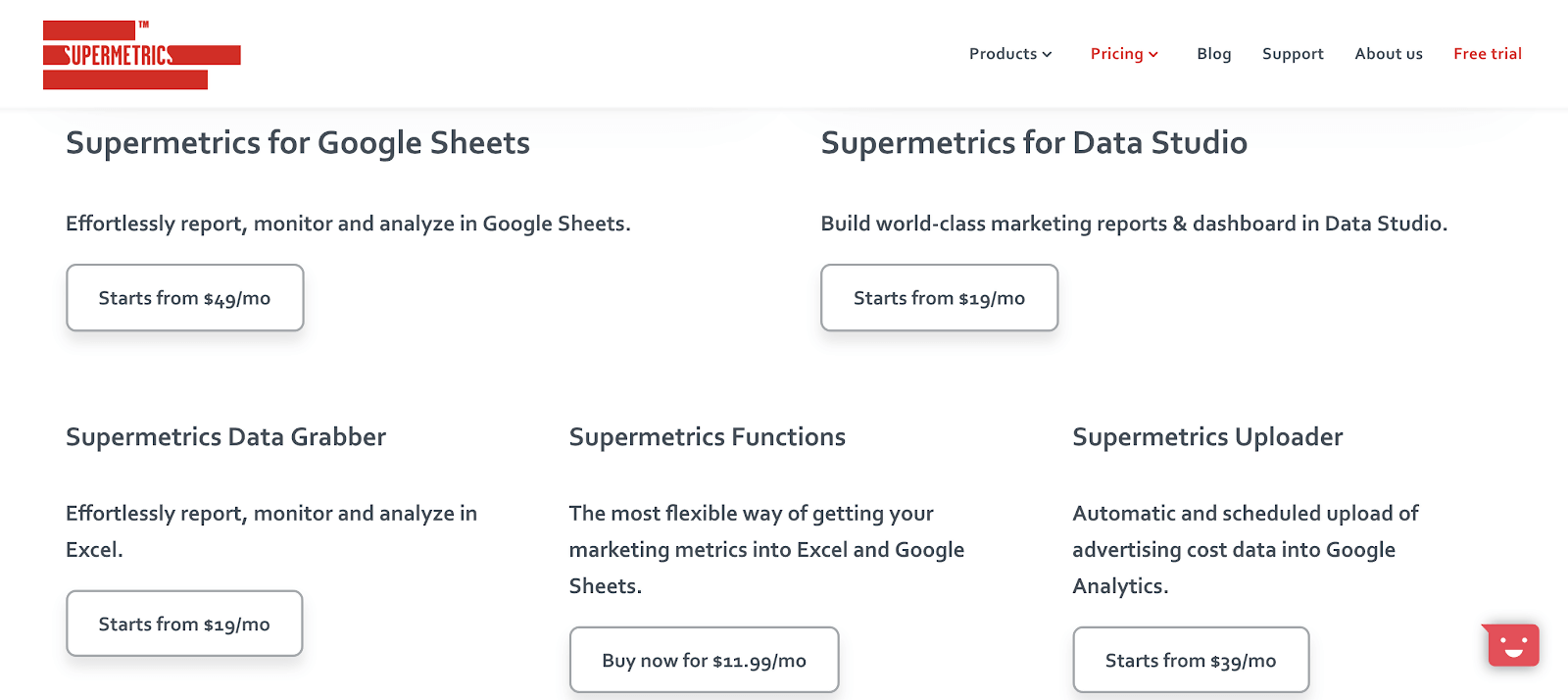 supermetrics pricing